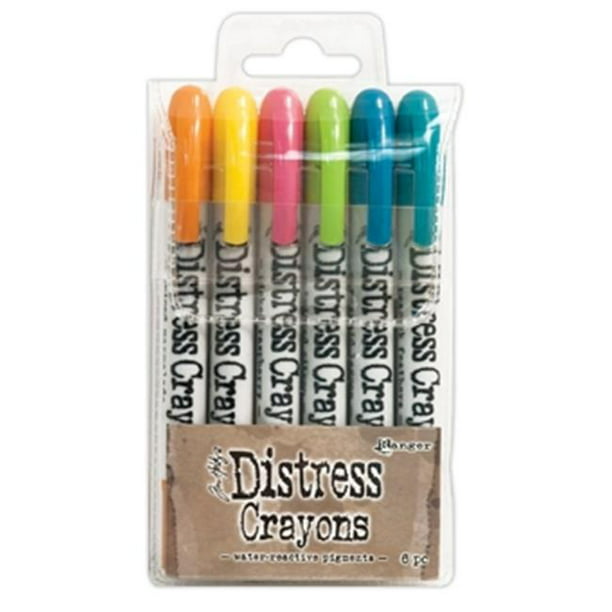 Ranger Tim Holtz Distress Crayons #5 Pastels Water Reactive Pigments 